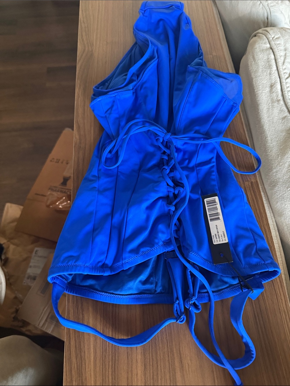 TA3 NWT Squarey One Piece Mesh Contour Swimsuit Size XL Short - Picture 8 of 8